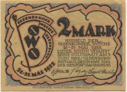 Oldenburg - Oldenburger Woche, Geschäftsausschuss - 21.5. - 31.5.1922 - 2 Mark