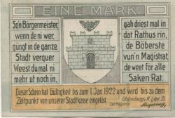 Oldenburg - Stadt - 1.4.1921 - 1.1.1922 - 1 Mark