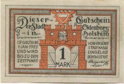 Oldenburg - Stadt - - 1.1.1922 - 1 Mark