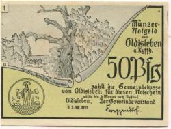 Oldisleben - Gemeinde - 5.8.1921 - 50 Pfennig