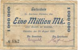 Oldisleben - Gemeinde und Sparkasse - 24,8.1923 - 1 Million Mark