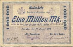 Oldisleben - Gemeinde und Sparkasse - 31,8.1923 - 1 Million Mark