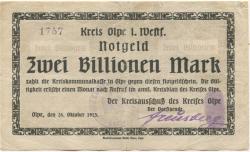 Olpe - Kreis - 26.10.1923 - 2 Billionen Mark