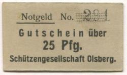 Olsberg - Schützengesellschaft - -- - 25 Pfennig