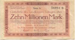 Opladen - Kreis Solingen - 28.8.1923 - 10 Millionen Mark