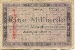 Opladen - Kreis Solingen - 1.10.1923 - 1.4.1924 - 1 Milliarde Mark