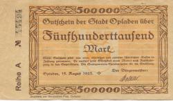 Opladen (heute: Leverkusen) - Stadt - 15.8.1923 - 500000 Mark
