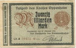 Oppenheim - Kreis - 27.10.1923 - 20 Milliarden Mark