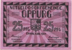 Oppurg - Gemeinde - 1.8.1921 - 25 Pfennig