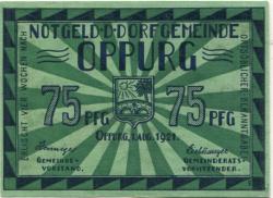Oppurg - Gemeinde - 1.8.1921 - 75 Pfennig