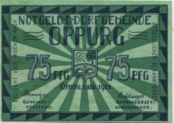Oppurg - Gemeinde - 1.8.1921 - 75 Pfennig