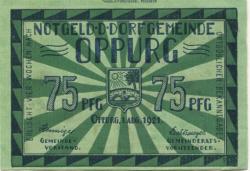 Oppurg - Gemeinde - 1.8.1921 - 75 Pfennig