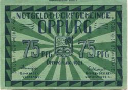 Oppurg - Gemeinde - 1.8.1921 - 75 Pfennig