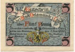 Orlamünde - Stadt - 2.9.1920 - 5 Pfennig