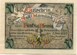 Orlamünde - Stadt - 2.9.1920 - 50 Pfennig
