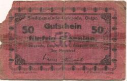 Osterode( heute: PL-Ostroda) - Stadt - 1.2.1917 - 50 Pfennig