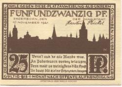 Paderborn - Stadt - 10.11.1921 - 25 Pfennig 