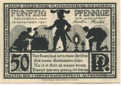 Paderborn - Stadt - 10.11.1921 - 50 Pfennig 