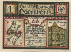 Paderborn - Stadt - 10.11.1921 - 1 Mark 