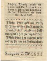 Parey (heute: Elbe-Parey) - Spar- und Creditbank - 1.4.1921 - 30.6.1921 - 50 Pfennig 