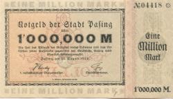 Pasing (heute: München) - Stadt - 20.8.1923 . 1 Million Mark