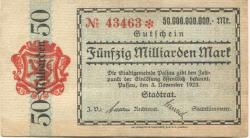 Passau - Stadt - 3.11.1923 - 50 Milliarden Mark