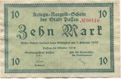 Passau - Stadt - Oktober 1918 - 1.2.1919 - 10 Mark