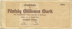 Passau - Stadt - 16.8.1923 - 50 Millionen Mark
