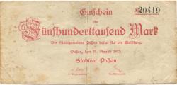 Passau - Stadt - 20.8.1923 - 500000 Mark