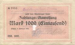 Passau - Bezirkssparkasse - 3.2.1923 - 1000 Mark