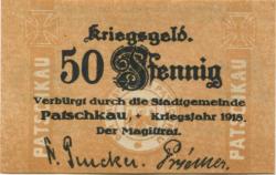 Patschkau (heute: PL-Paczków) - Stadt - 1918 - 50 Pfennig