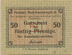 Paulsdorf (heute: PL-Zabrze) - Gemeinde - -- - 50 Pfennig
