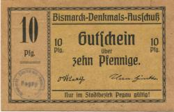 Pegau - Bismarck-Denkmals-Ausschuss - -- - 10 Pfennig