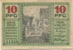 Peine - Stadt - 3.6.1920 - 25 Pfennig