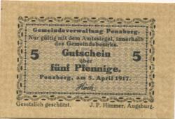 Penzberg - Gemeinde - 5.4.1917 - 5 Pfennig 