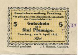 Penzberg - Gemeinde - 5.4.1917 - 5 Pfennig