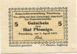 Penzberg - Gemeinde - 5.4.1917 - 5 Pfennig