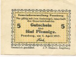 Penzberg - Gemeinde - 5.4.1917 - 5 Pfennig