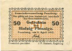 Penzberg - Gemeinde - 5.4.1917 - 50 Pfennig
