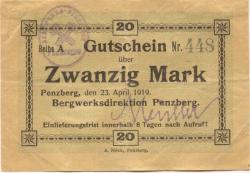 Penzberg - Bergwerk - 23.4.1919 - 20 Mark