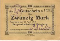Penzberg - Bergwerk - 23.4.1919 - 20 Mark