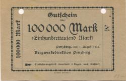 Penzberg - Bergwerk - 1.8.1923 - 100000 Mark