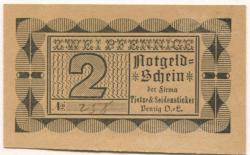 Penzig (heute: PL-Piensk) - Tietze & Seidensticker, Glasfabrik Marienhütte - -- - 2 Pfennig 