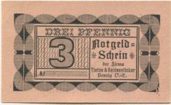 Penzig (heute: PL-Piensk) - Tietze & Seidensticker, Glasfabrik Marienhütte - -- - 3 Pfennig