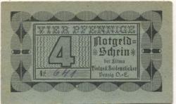 Penzig (heute: PL-Piensk) - Tietze & Seidensticker, Glasfabrik Marienhütte - -- - 4 Pfennig