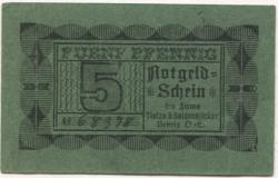 Penzig (heute: PL-Piensk) - Tietze & Seidensticker, Glasfabrik Marienhütte - -- - 5 Pfennig