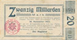 Perleberg - Stadt - 27.10.1923 - 30.11.1923 - 20 Milliarden Mark