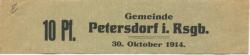 Petersdorf (heute: PL-Piechowice) - Gemeinde - 30.10.1914 - 10 Pfennig