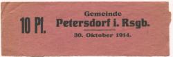 Petersdorf (heute: PL-Piechowice) - Gemeinde - 30.10.1914 - 10 Pfennig