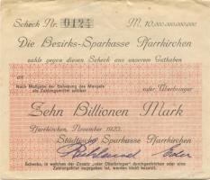 Pfarrkirchen - Städtische Sparkasse - November 1923 - 10 Billionen Mark